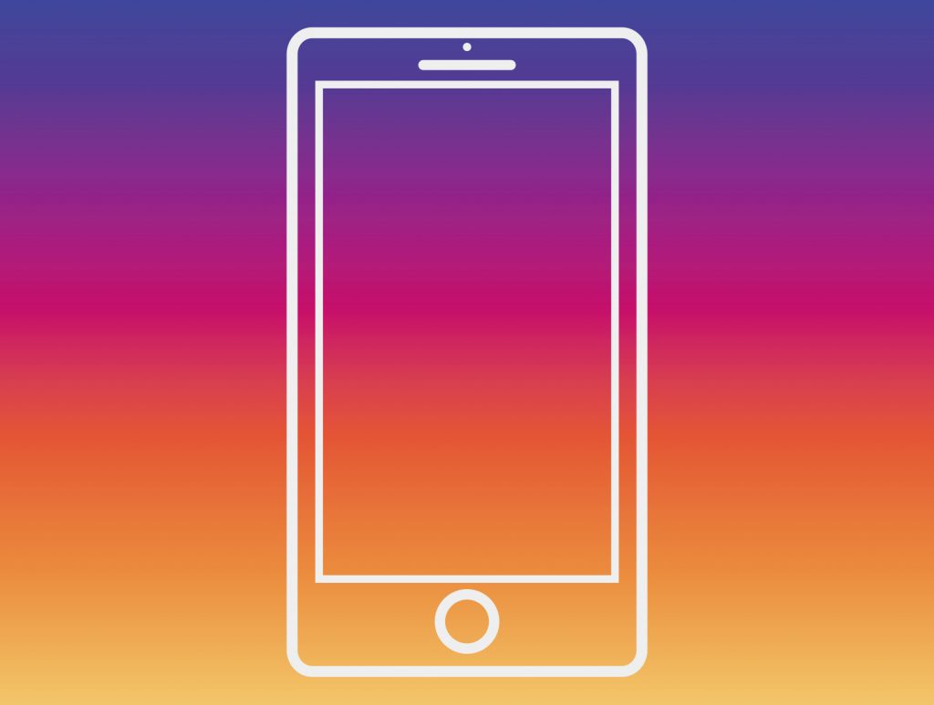 Instagramカラーとスマートフォンアイコン